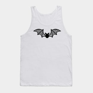 Bat Pattern - Black on White Tank Top